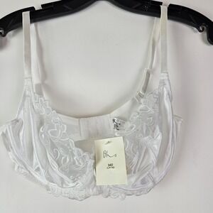 BHS Bra Size‎ 34D Underwire Lace White Semi Sheer Sexy Bridal Satin NWT